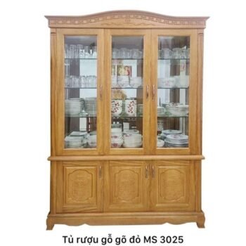 Tủ Rượu Đẹp Bằng Gỗ Gõ Đỏ