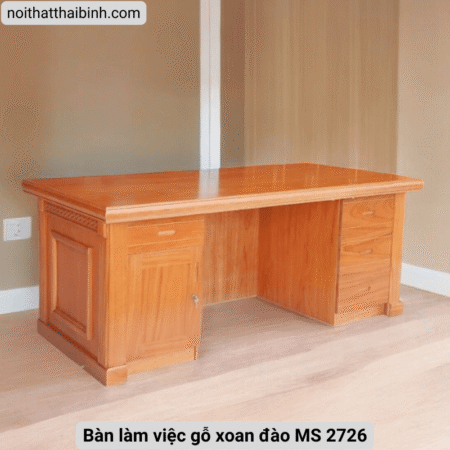 Bàn làm việc gỗ xoan đào MS 2726