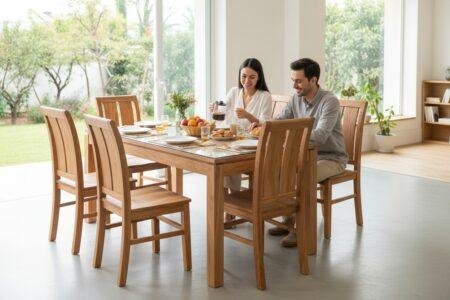 Bộ Bàn Ăn Gỗ Tự Nhiên Đẹp