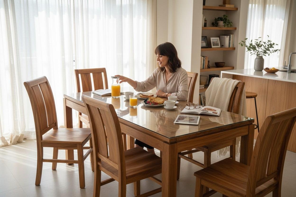 Bộ Bàn Ăn Gỗ Tự Nhiên Đẹp