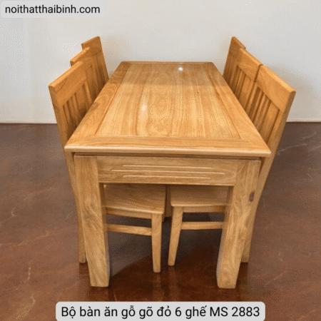 Bộ bàn ăn gỗ gõ 6 ghế
