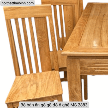 Bộ bàn ăn gỗ gõ 6 ghế