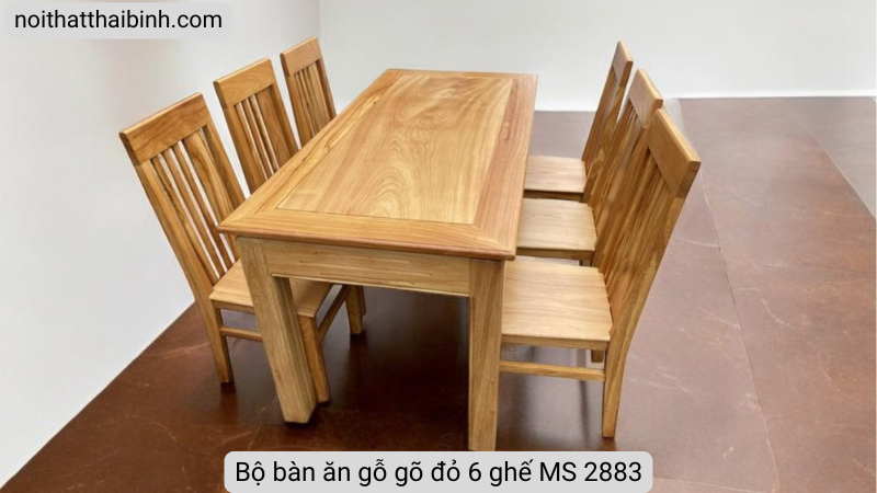 Bộ bàn ăn gỗ gõ 6 ghế Bộ bàn ăn gỗ gõ 6 ghế