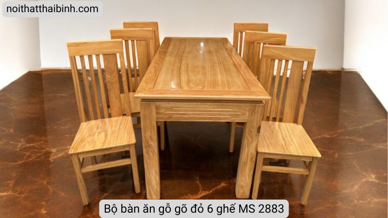 Bộ bàn ăn gỗ gõ 6 ghế Bộ bàn ăn gỗ gõ 6 ghế