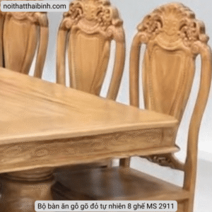 Bộ bàn ăn gỗ gõ đỏ tự nhiên 8 ghế MS 2911 Bộ bàn ăn gỗ gõ đỏ tự nhiên 8 ghế