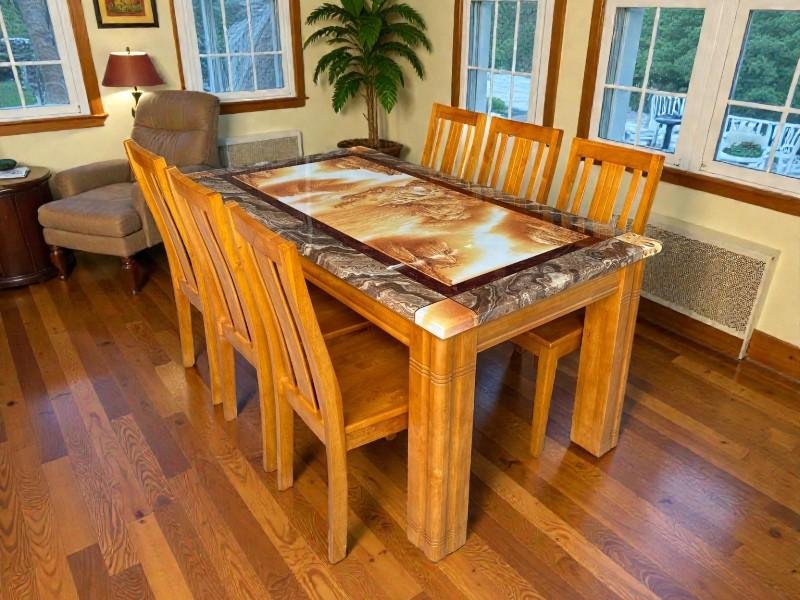 Bộ bàn ăn gỗ tự nhiên đẹp phong cách hiện đại