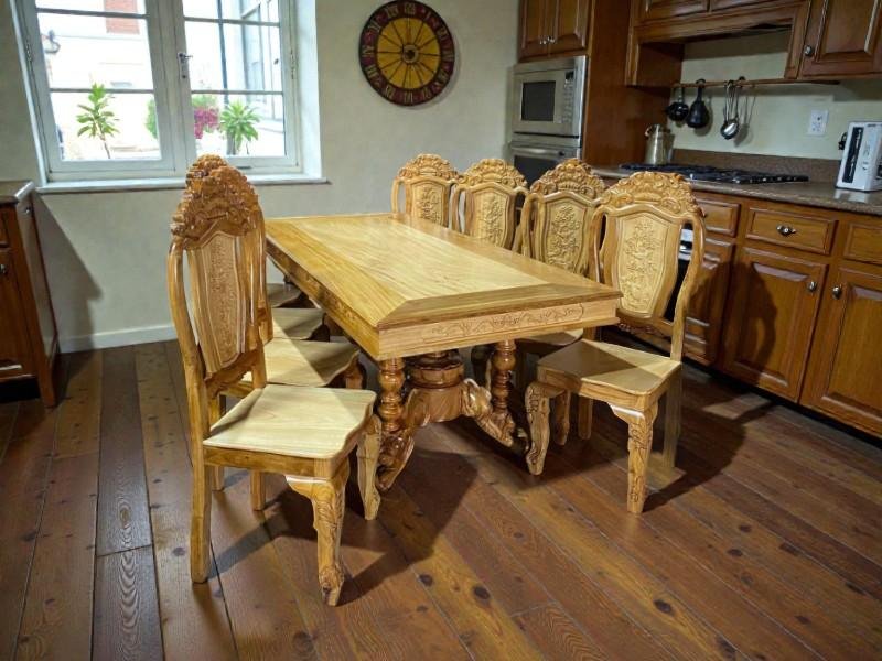 Bộ bàn ăn gỗ tự nhiên đẹp