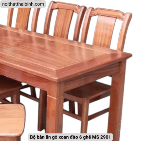 Bộ bàn ăn gỗ xoan đào 6 ghế
