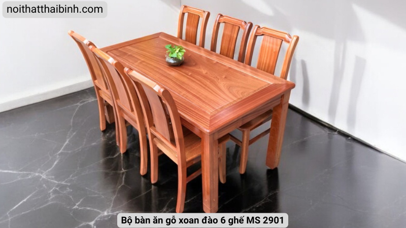 Bộ bàn ăn gỗ xoan đào 6 ghế