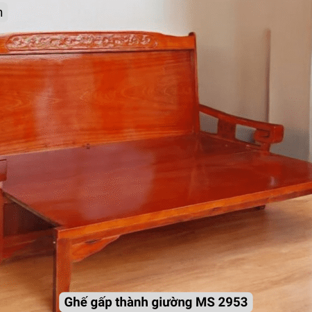 Ghế gấp thành giường gỗ tự nhiên