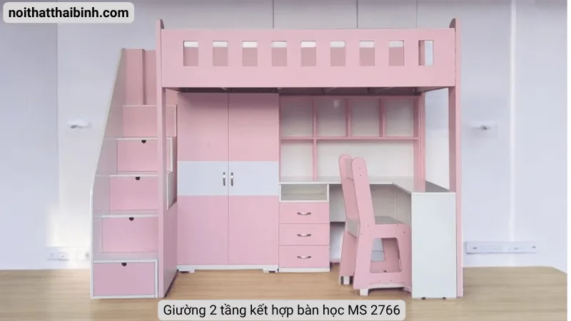 Giường 2 tầng kết hợp bàn học