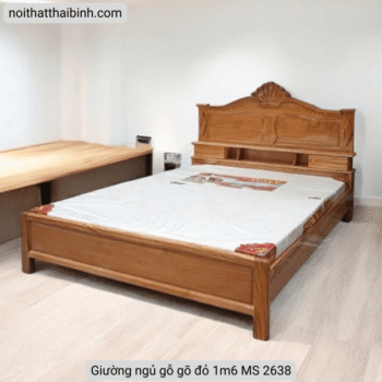Giường ngủ gỗ gõ đỏ 1m6
