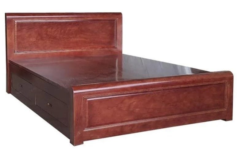 Giường ngủ gỗ màu óc chó đẹp