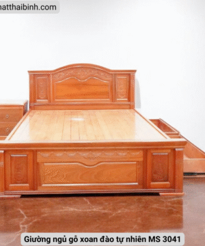 Giường ngủ gỗ xoan đào tự nhiên