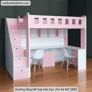 Giường tầng kết hợp bàn học cho bé MS 2885 Giường tầng kết hợp bàn học cho bé