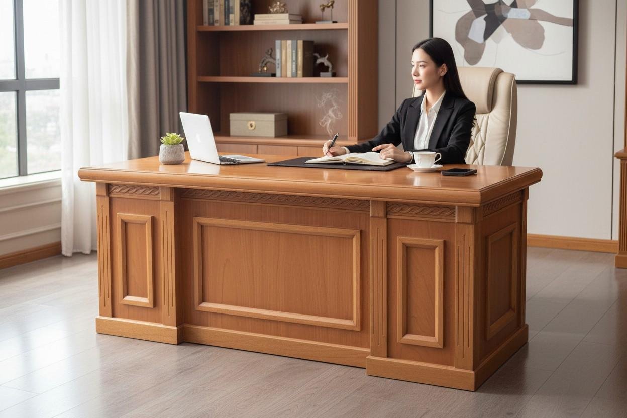 Mẫu Bàn Gỗ Làm Việc Văn Phòng Độc Đáo và Sang Trọng