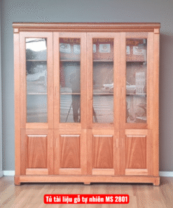Tủ Tài Liệu Gỗ Tự Nhiên 4 Cánh Kính