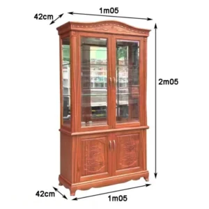 Tủ rượu gỗ xoan đào 1m