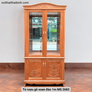 Tủ rượu gỗ xoan đào 1m