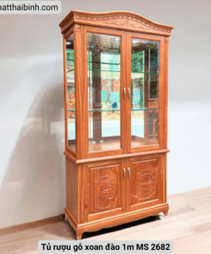 Tủ rượu gỗ xoan đào 1m