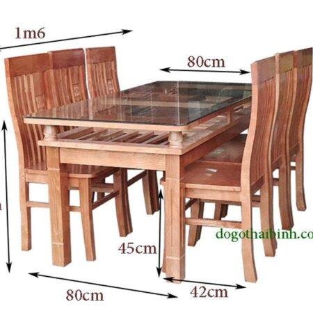 Bộ bàn ăn gỗ xoan đào 6 ghế MS 2433 10 Bộ bàn ăn gỗ xoan đào 6 ghế MS 2433