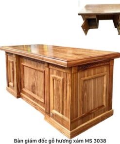 Bàn giám đốc gỗ tự nhiên hương xám