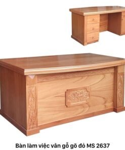 Bàn làm việc gỗ tự nhiên vân gõ đỏ