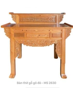 Bàn thờ gia tiên 2 tầng gỗ gõ đỏ