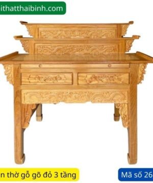 Bàn thờ gỗ gõ đỏ 3 tầng