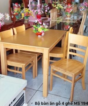 Bộ bàn ăn gỗ tự nhiên 4 ghế