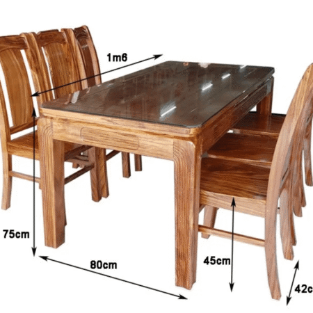 Bàn ăn 6 ghế gỗ hương xám