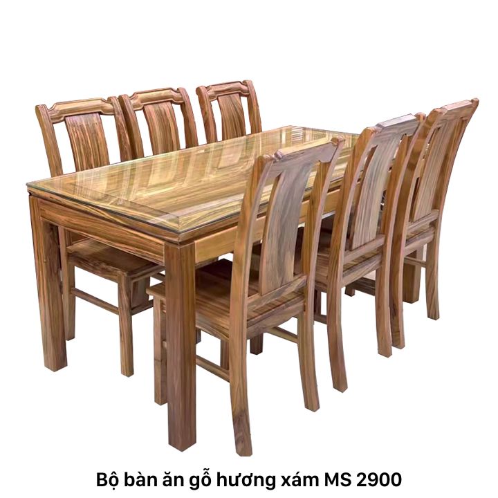 Bộ bàn ăn gỗ hương xám 6 ghế