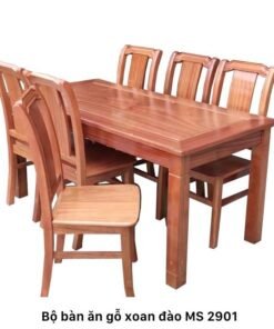Bộ bàn ăn gỗ xoan đào 6 ghế