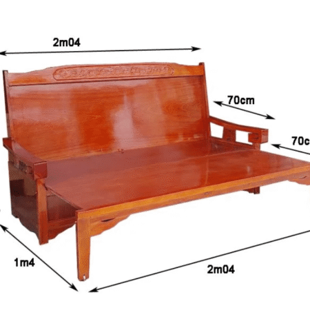 Ghế gấp thành giường gỗ tự nhiên