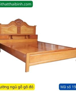 Giường gỗ gõ đỏ tự nhiên