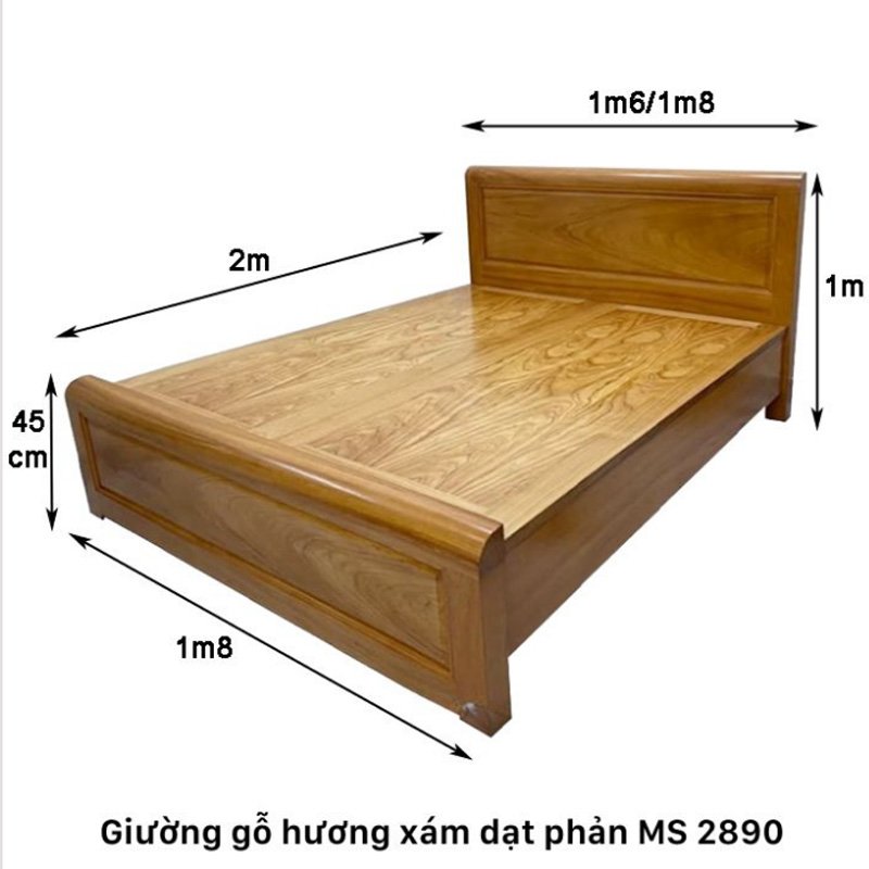 Giường ngủ gỗ hương xám dạt phản