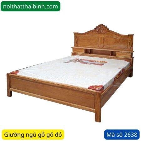 Giường ngủ gỗ gõ đỏ 1m6