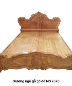 Giường bông hồng gỗ gõ dạt phản