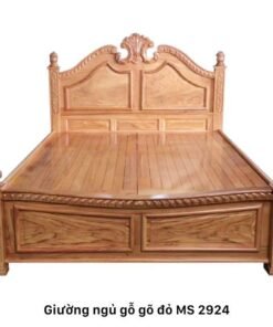 Giường ngủ gỗ gỏ đỏ tự nhiên cao cấp