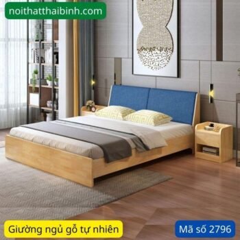 Giường ngủ gỗ tự nhiên hiện đại