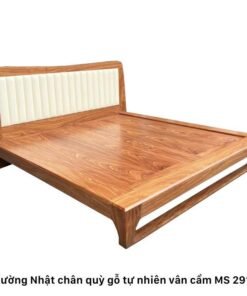 Giường Nhật chân quỳ gỗ tự nhiên vân cẩm