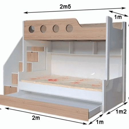 Giường tầng đẹp cho bé MS 2647 6 Giường tầng đẹp cho bé