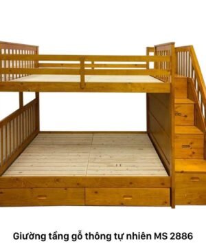 Giường tầng gỗ tự nhiên cho bé