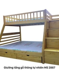 Giường tầng gỗ tự nhiên đẹp