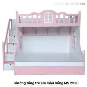 Giường tầng trẻ em màu hồng