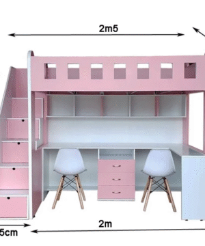 Giường tầng kết hợp bàn học cho bé MS 2885