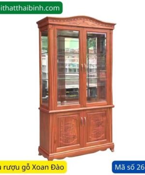 Tủ rượu gỗ xoan đào 1m