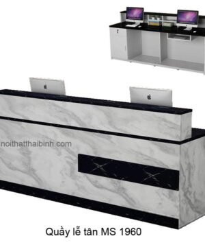 Quầy lễ tân hiện đại vân đá