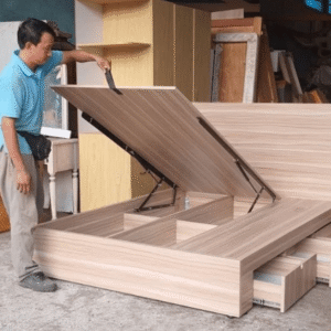 Giường ngủ vạt nâng đẹp MS 2616 Giường ngủ vạt nâng đẹp