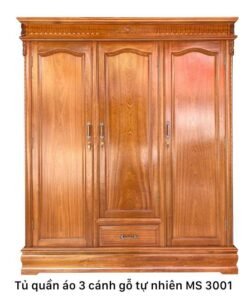 Tủ quần áo 3 cánh gỗ tự nhiên
